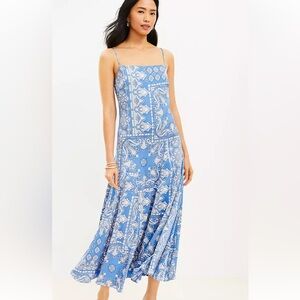 LOFT Bandana Print Slip Dress